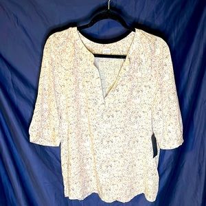 NWT Melrose and Market Floral Flutter Sleeve Top